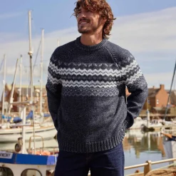 Michael Mens Chunky Knitted Jumper - Dark Indigo Marl