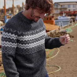 Michael Mens Chunky Knitted Jumper - Dark Indigo Marl
