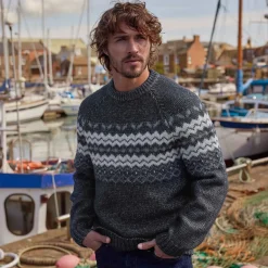 Michael Mens Chunky Knitted Jumper - Dark Indigo Marl