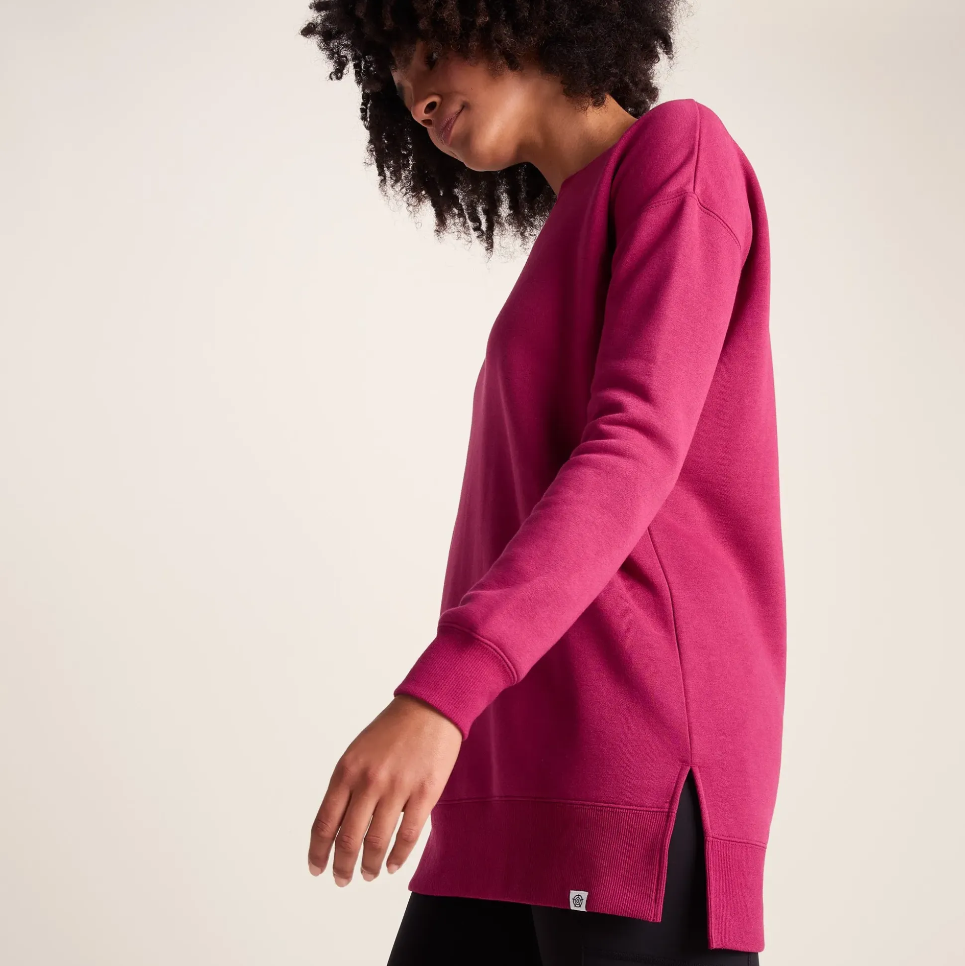 Michelle Womens Cotton Blend Sweat - Washed Burgundy