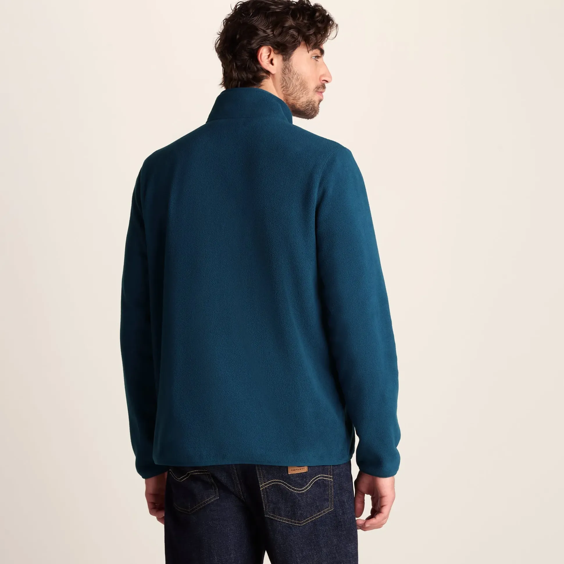 Miles Mens Relaxed Fit Microfleece Jacket - Inky Blue