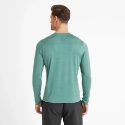 Mittel Mens Long Sleeve Performance Top - Seafoam Green Marl