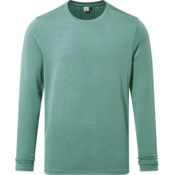 Mittel Mens Long Sleeve Performance Top - Seafoam Green Marl