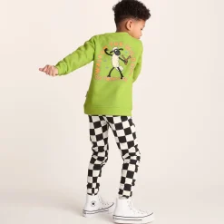 Montadale Kids Shaun the Sheep Crew Sweat - Lime Green