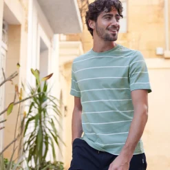 Morar Mens 100% Cotton Supersoft T-Shirt - Summer Sky Stripe