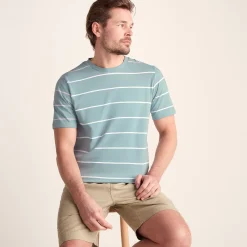 Morar Mens 100% Cotton Supersoft T-Shirt - Summer Sky Stripe