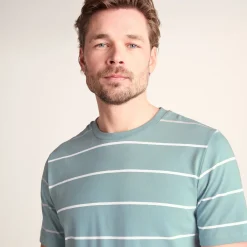 Morar Mens 100% Cotton Supersoft T-Shirt - Summer Sky Stripe