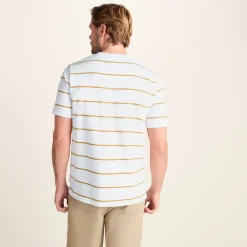Morar Mens 100% Cotton Supersoft T-Shirt - Dark Yellow Stripe