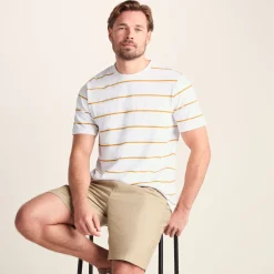 Morar Mens 100% Cotton Supersoft T-Shirt - Dark Yellow Stripe