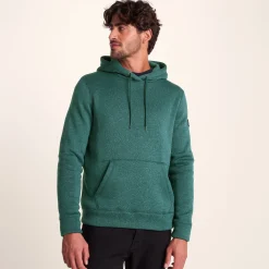 Mosby Mens Supersoft Knitlook Fleece Hoody - Dark Turquoise Marl
