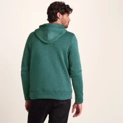 Mosby Mens Supersoft Knitlook Fleece Hoody - Dark Turquoise Marl