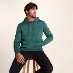 Mosby Mens Supersoft Knitlook Fleece Hoody - Dark Turquoise Marl