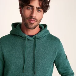 Mosby Mens Supersoft Knitlook Fleece Hoody - Dark Turquoise Marl