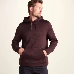 Mosby Mens Supersoft Knitlook Fleece Hoody - Chestnut Brown Melange