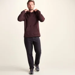 Mosby Mens Supersoft Knitlook Fleece Hoody - Chestnut Brown Melange