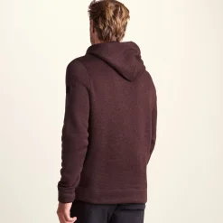Mosby Mens Supersoft Knitlook Fleece Hoody - Chestnut Brown Melange