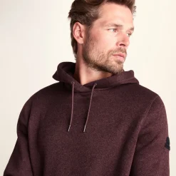 Mosby Mens Supersoft Knitlook Fleece Hoody - Chestnut Brown Melange