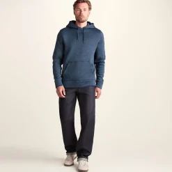 Mosby Mens Supersoft Knitlook Fleece Hoody - Smokey Blue Melange