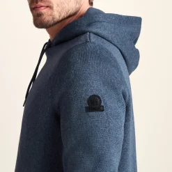Mosby Mens Supersoft Knitlook Fleece Hoody - Smokey Blue Melange