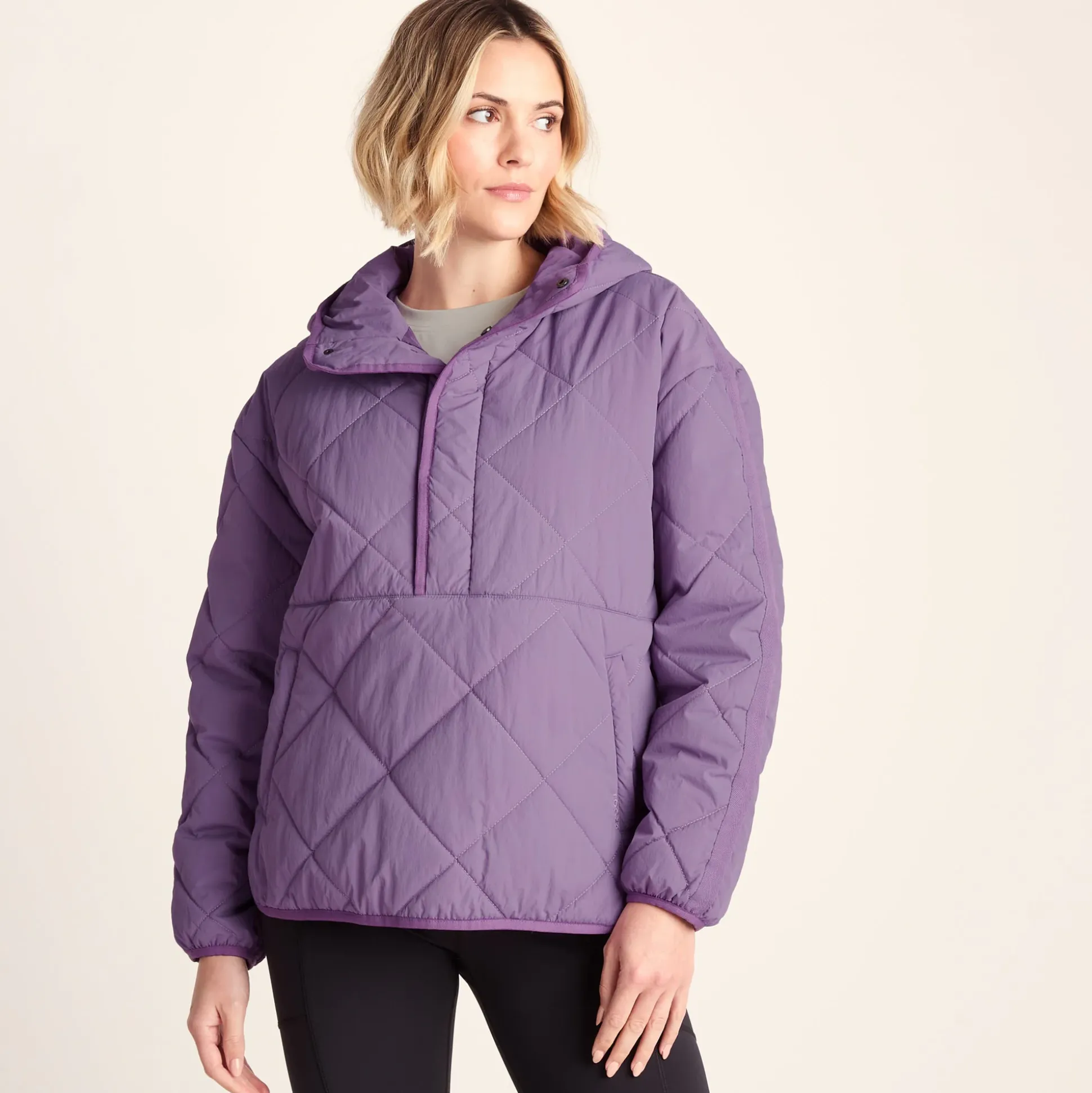 Nanford Womens Oversized Shower Resistant Diamond Quilted Jacket - Orchid