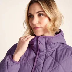 Nanford Womens Oversized Shower Resistant Diamond Quilted Jacket - Orchid