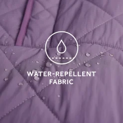 Nanford Womens Oversized Shower Resistant Diamond Quilted Jacket - Orchid