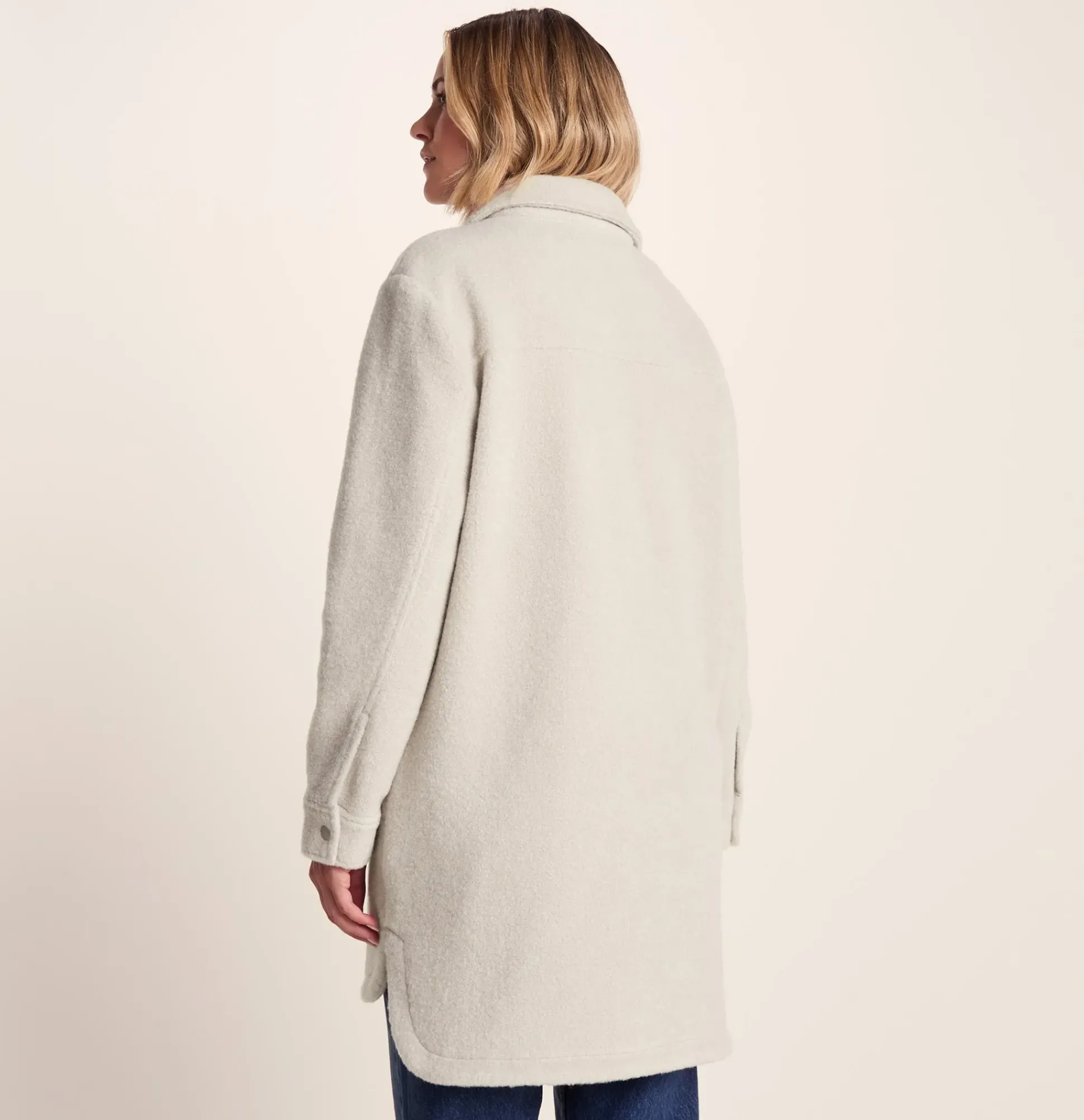 Nayla Womens Long Shacket - Warm Cloud