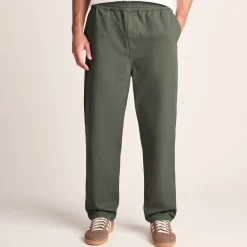 Nelson Mens Relaxed Fit 100% Cotton Heavyweight Straight Leg Trousers - Faded Khaki