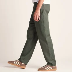 Nelson Mens Relaxed Fit 100% Cotton Heavyweight Straight Leg Trousers - Faded Khaki