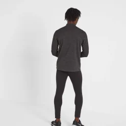 Nevis Mens Merino Base Layer Zip Neck - Grey Marl