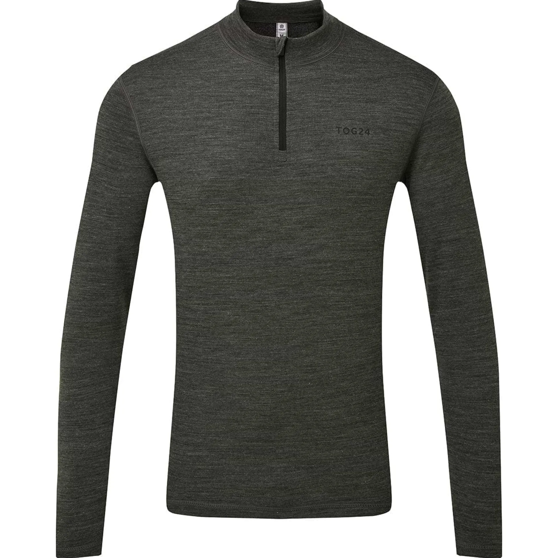 Nevis Mens Merino Base Layer Zip Neck - Grey Marl