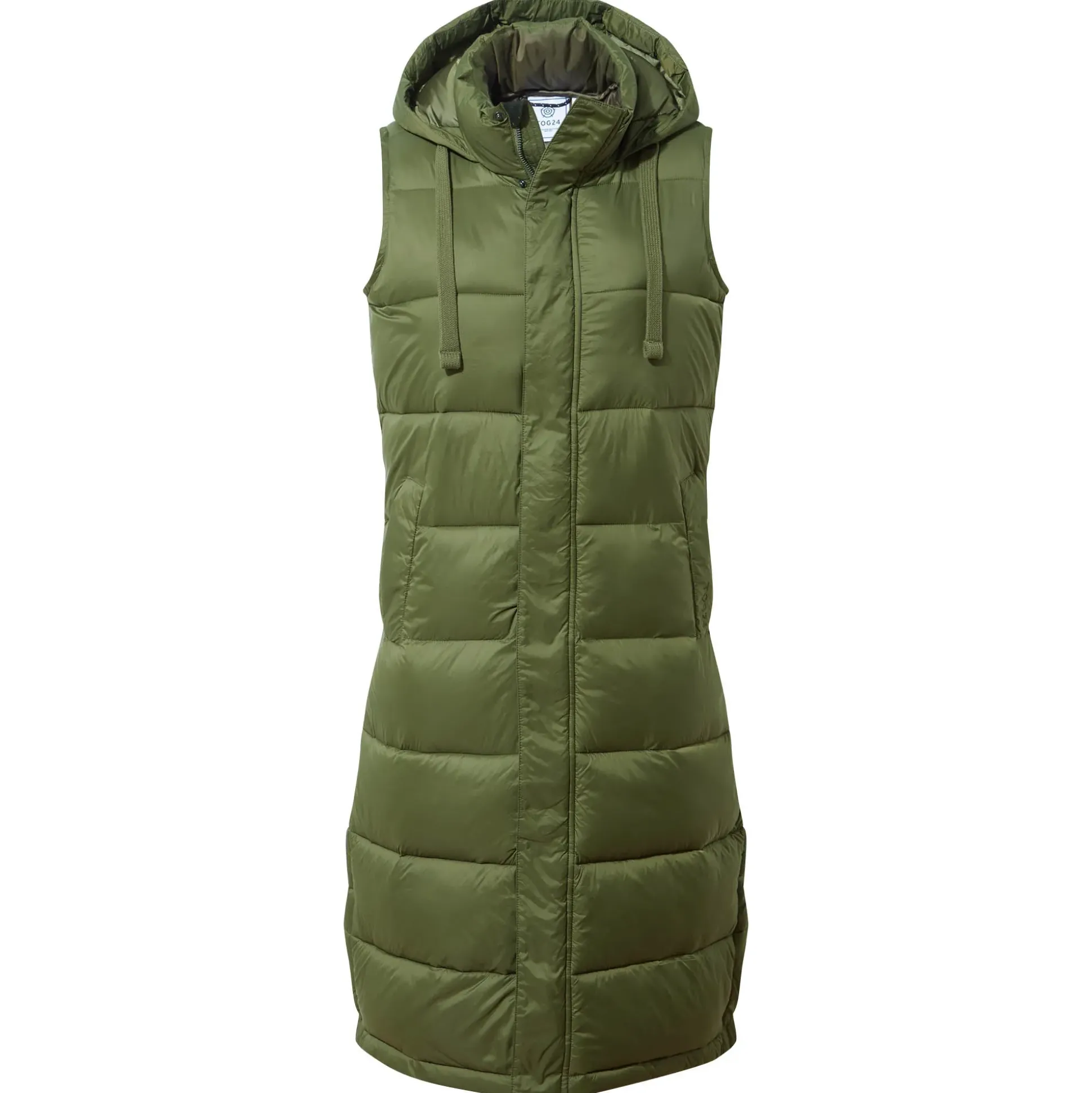 Newall Womens Long Padded Gilet - Khaki