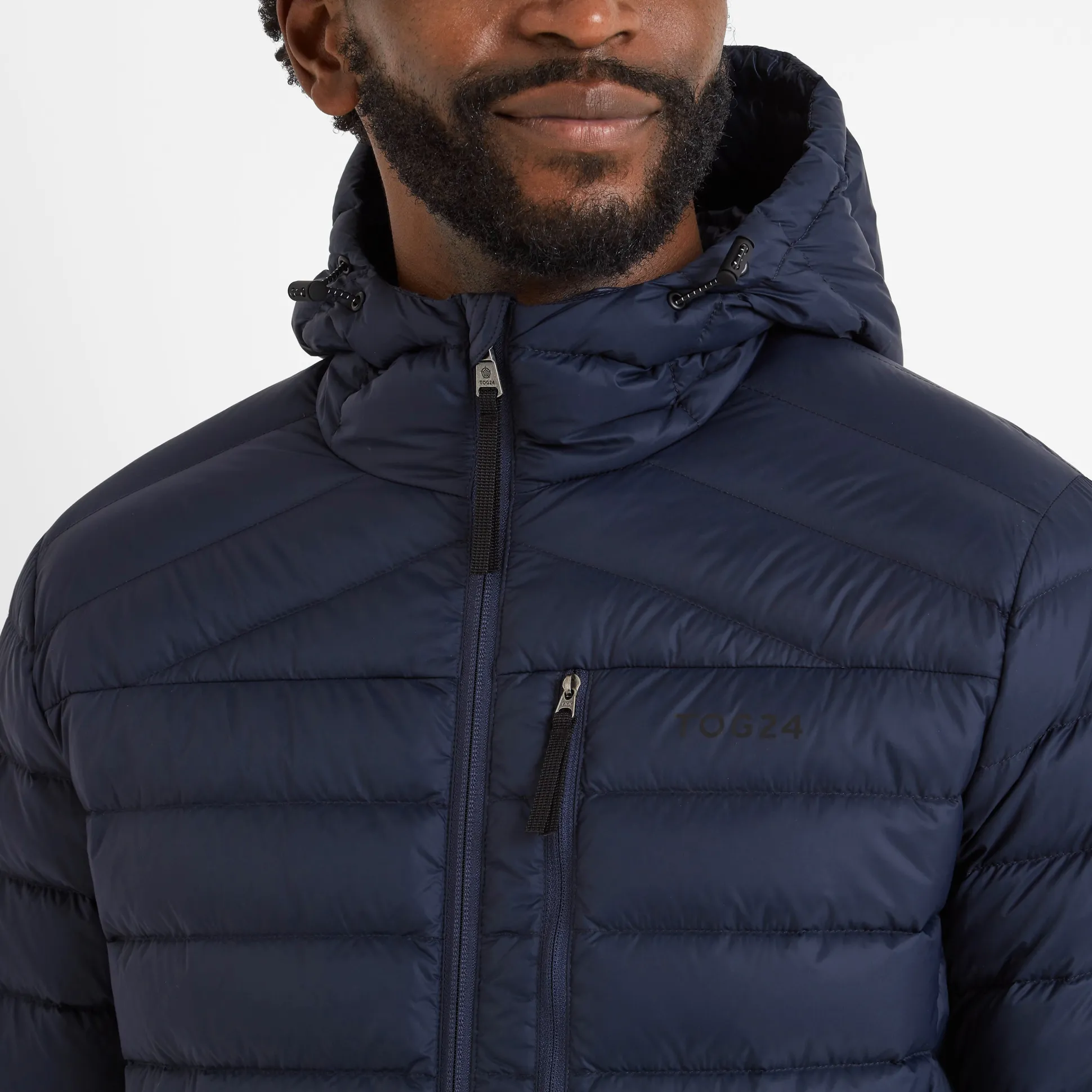 North Mens RDS Certified Down Hooded Jacket - Dark Indigo
