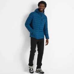 North Mens RDS Certified Down Hooded Jacket - Marine Blue