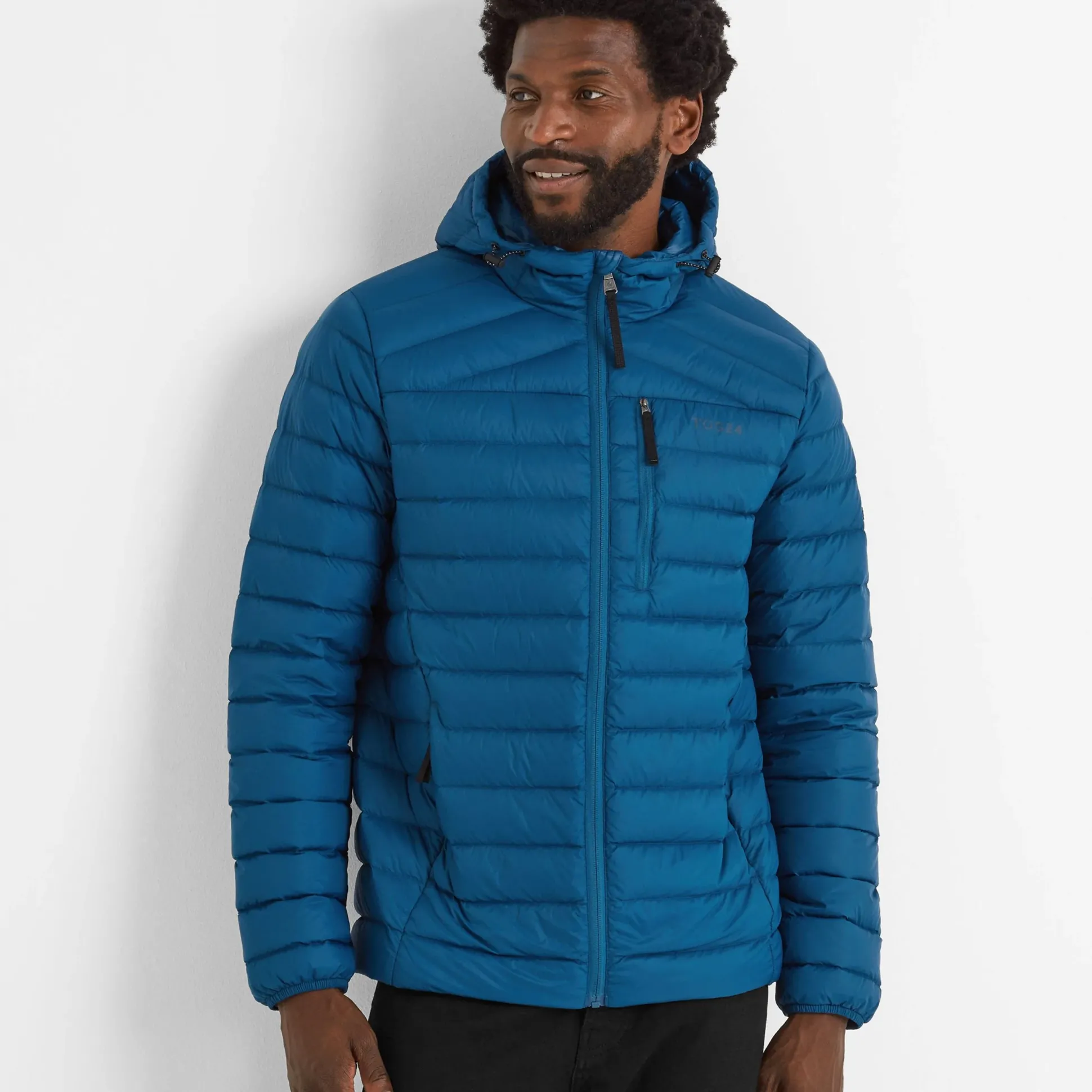 North Mens RDS Certified Down Hooded Jacket - Marine Blue