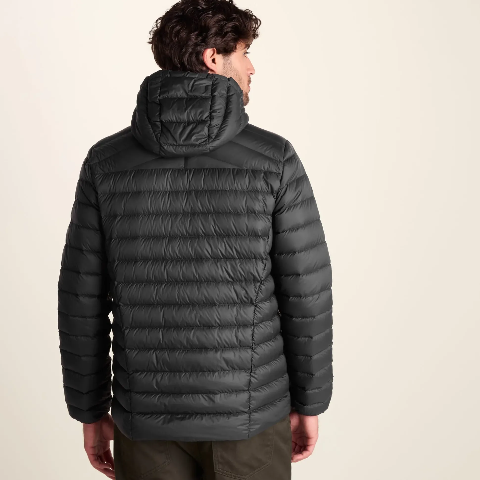 North Mens RDS Certified Down Hooded Jacket - Black