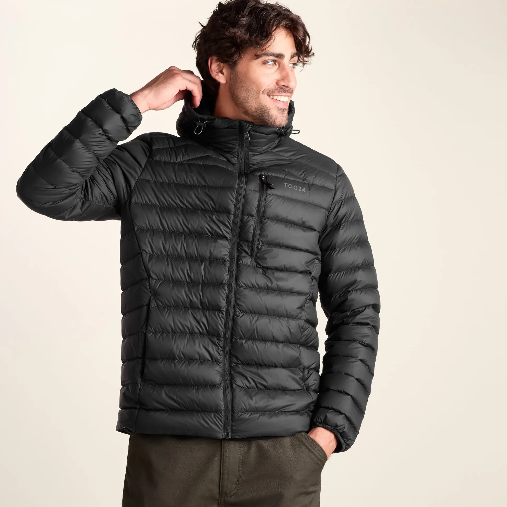 North Mens RDS Certified Down Hooded Jacket - Black
