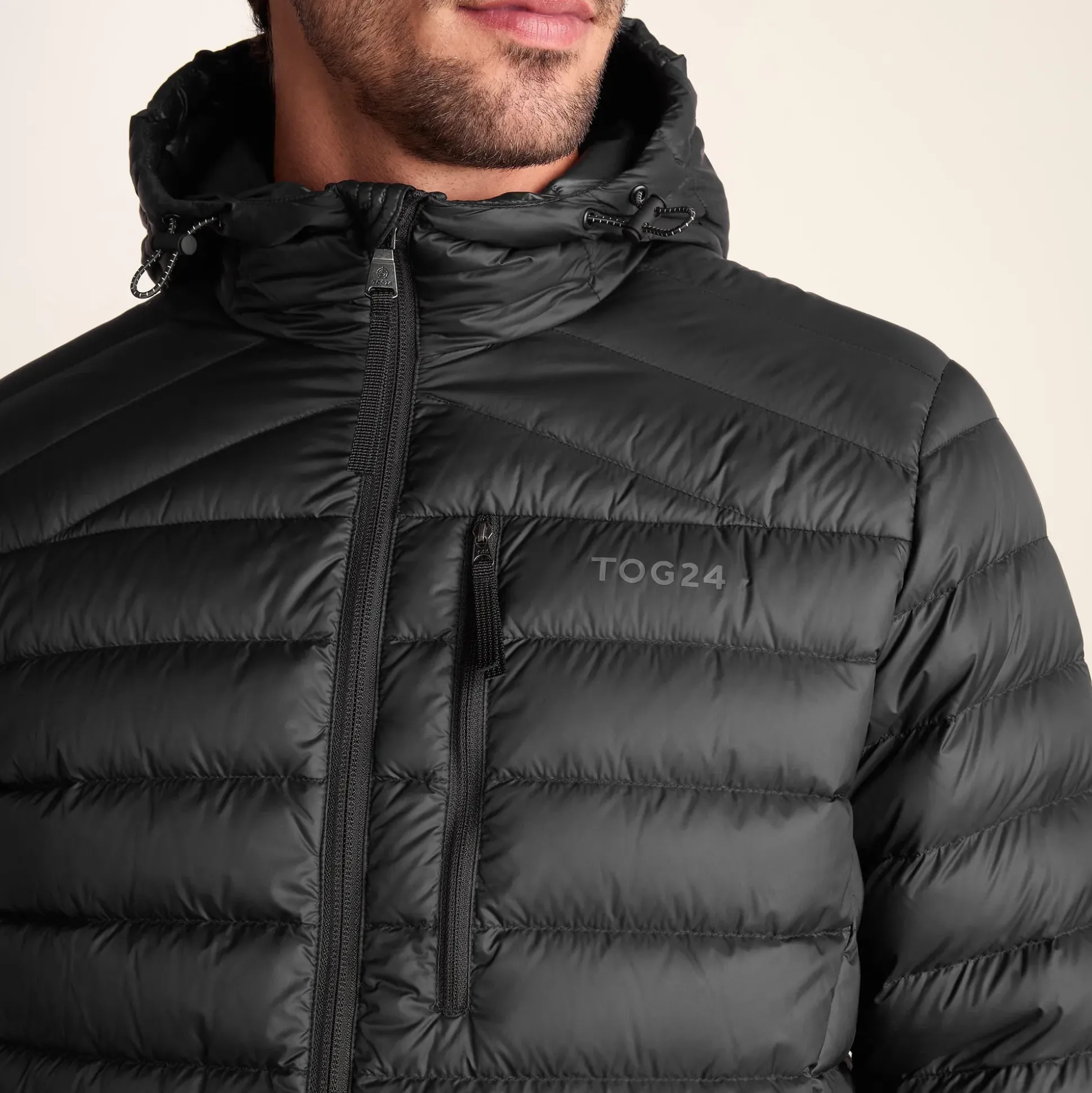 North Mens RDS Certified Down Hooded Jacket - Black