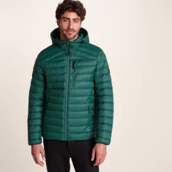 North Mens RDS Certified Down Hooded Jacket - Evergreen