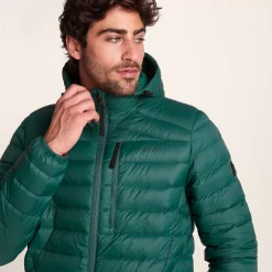 North Mens RDS Certified Down Hooded Jacket - Evergreen