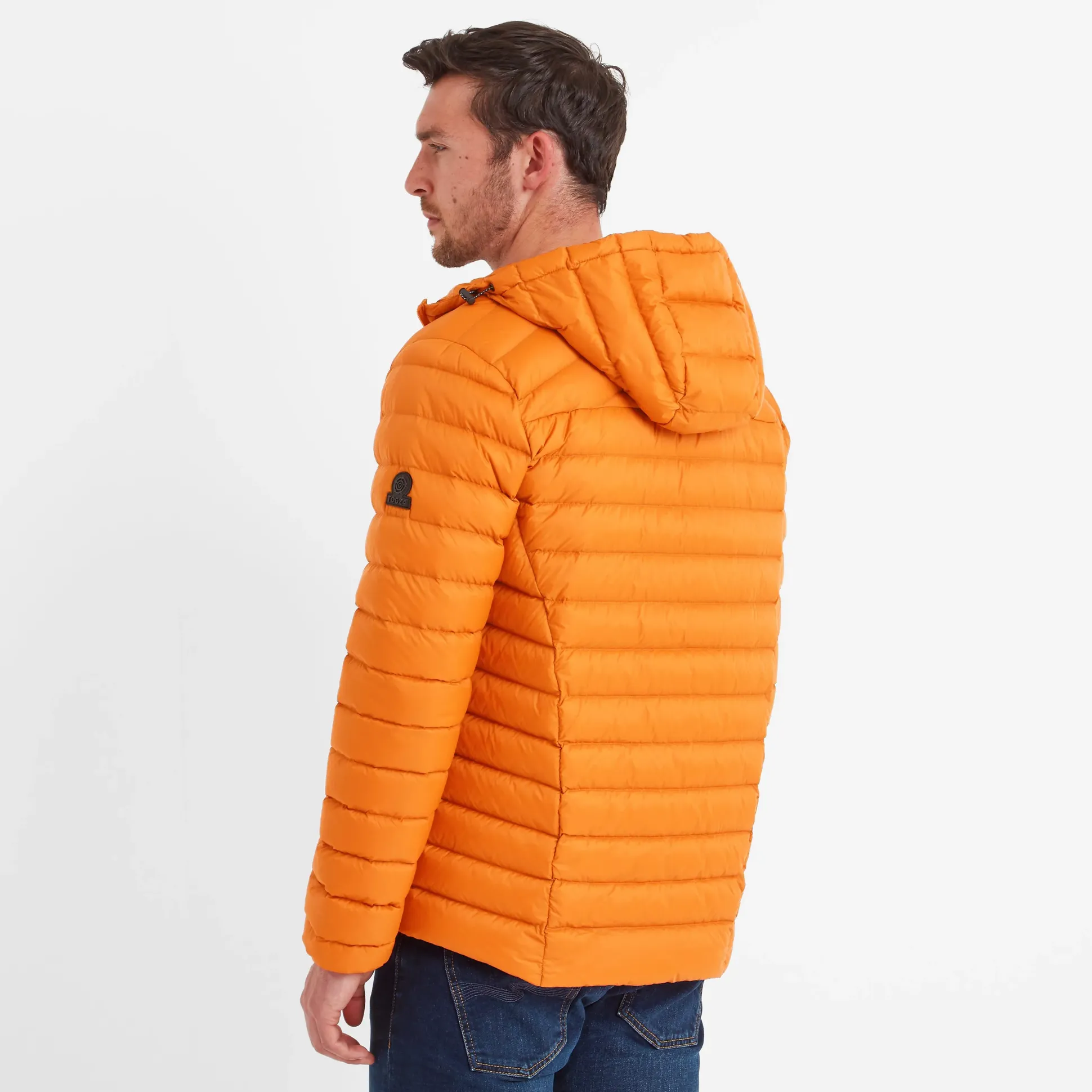 North Mens RDS Certified Down Hooded Jacket - Dark Orange