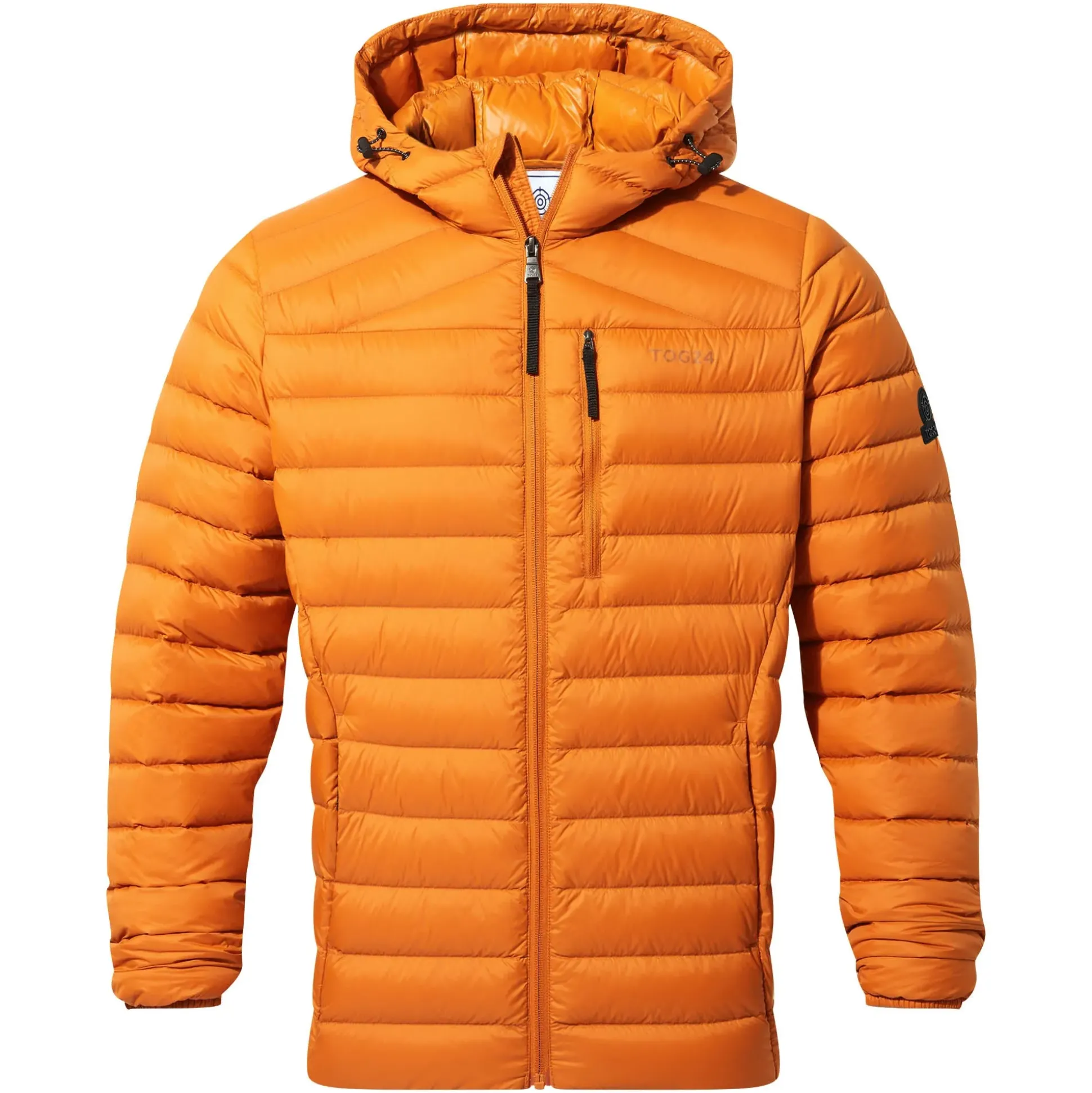 North Mens RDS Certified Down Hooded Jacket - Dark Orange
