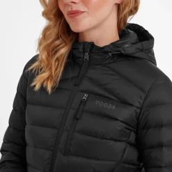 North Womens RDS Certified Down Hooded Jacket - Black