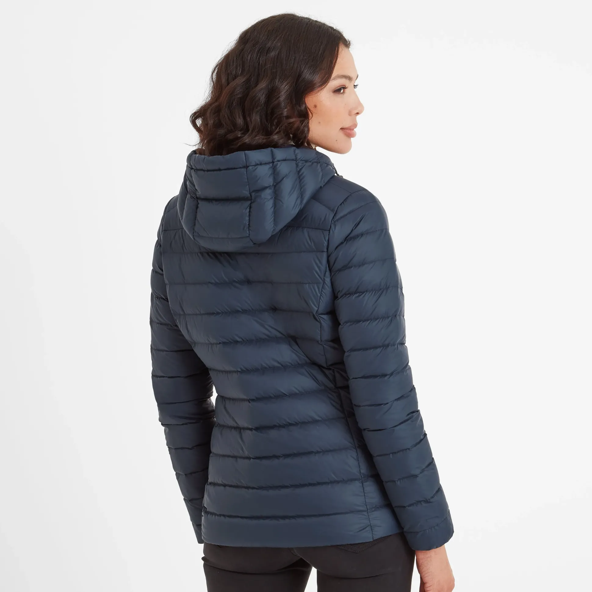 North Womens RDS Certified Down Hooded Jacket - Dark Indigo