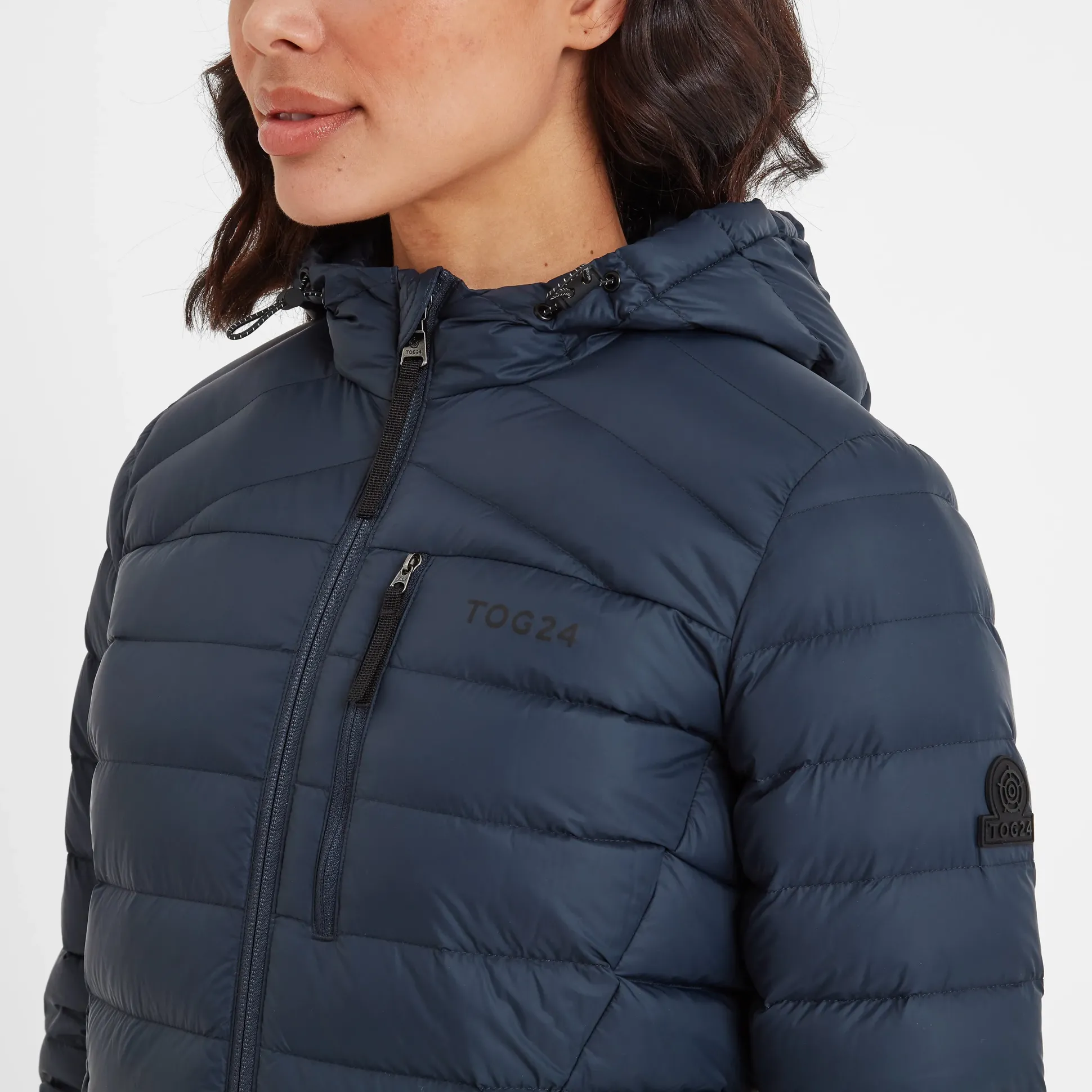 North Womens RDS Certified Down Hooded Jacket - Dark Indigo