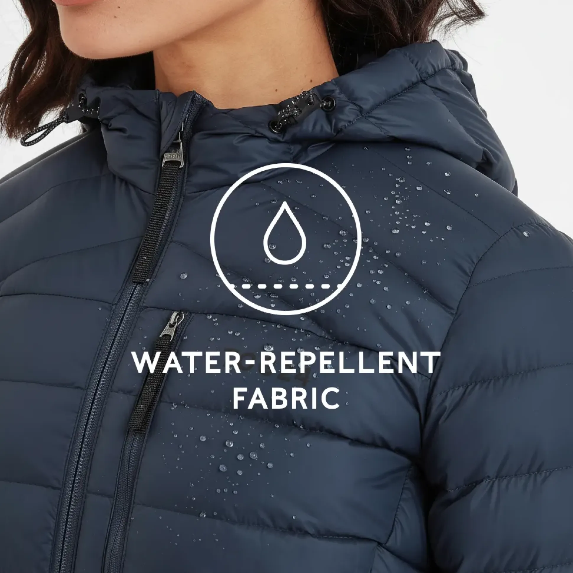 North Womens RDS Certified Down Hooded Jacket - Dark Indigo