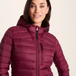 North Womens RDS Certified Down Hooded Jacket - Burgundy