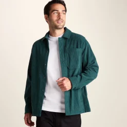Olson Mens Chunky Corduroy Shacket - Midnight Green