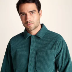 Olson Mens Chunky Corduroy Shacket - Midnight Green