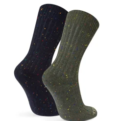 Opora 2Pack Mens Trek Socks - Khaki/Dark Indigo